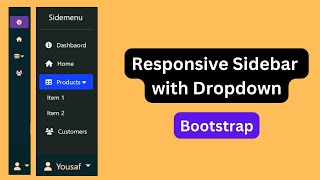 Sidebar with Dropdown Menu using Bootstrap 5 | Side Menu with Sub Menu in Bootstrap 5.