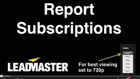 Report Subscriptions