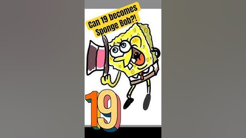 How to draw Sponge Bob with only Number 19!?? #drawing  #art #artwork #artist