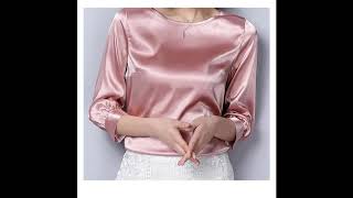 Women Blouses Casual Ol Silk Blouse Autumn Loose Basic Satin Shirt Work Wear Blusas Feminina Tops Sh