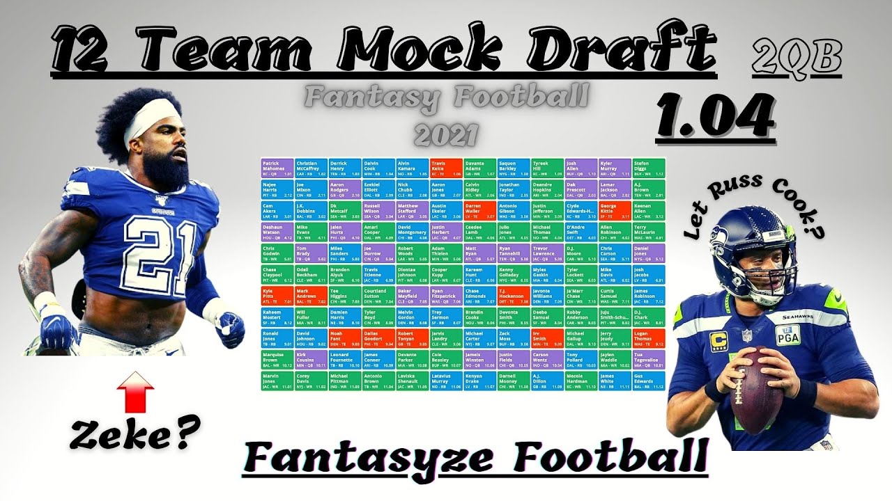 12 Team Half PPR Mock Draft 1.04 2QB Fantasy Football 2021 YouTube