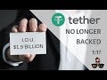 Tether Not Backed 1:1 By USD  Singapore Exchange Makes $3.9 Million Mistake