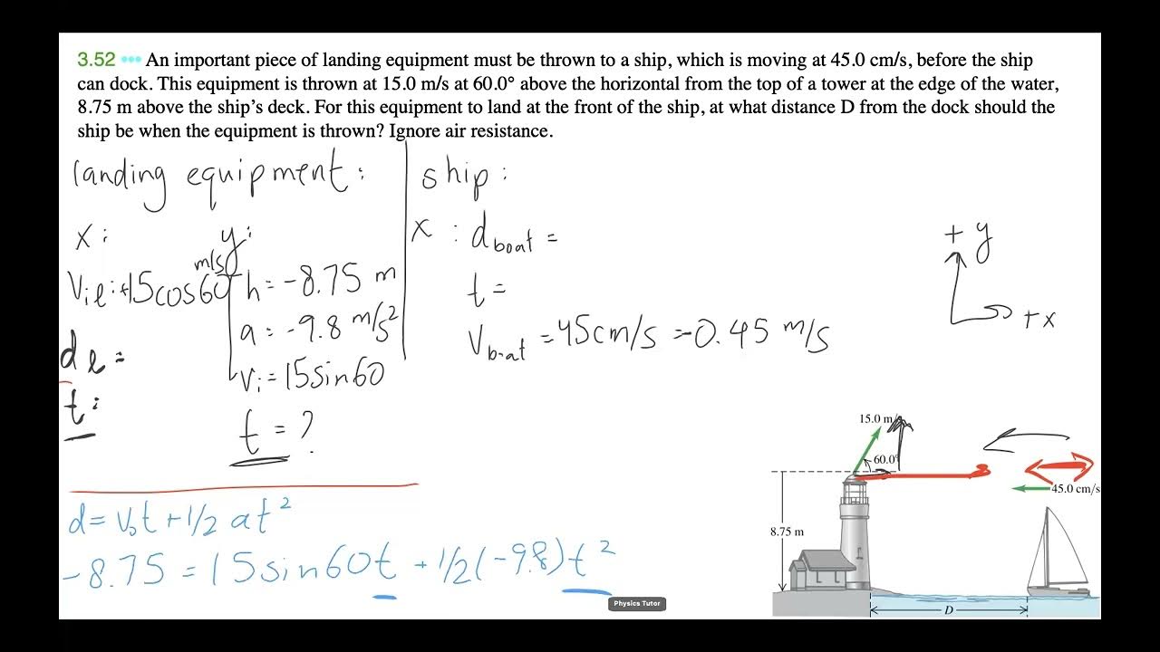 Ship Projectile Motion Challenge Problem! YouTube