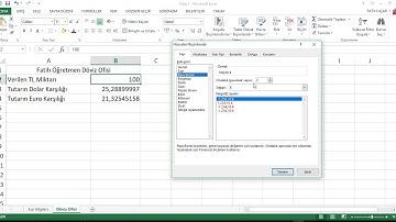 Excel ile Döviz Ofisi Hesabı