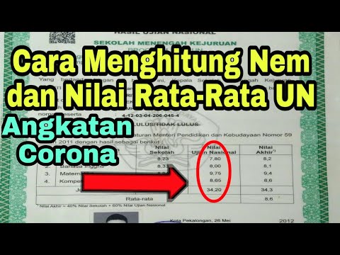 Cara Menghitung Nem dan Nilai Rata-Rata UN