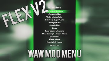 Call Of Duty | WaW | Flex V2 Zombies Mod Menu [PC] + Download