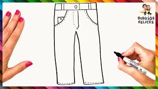 Cómo Dibujar Unos Pantalones Paso A Paso  Dibujo Fácil De Pantalones