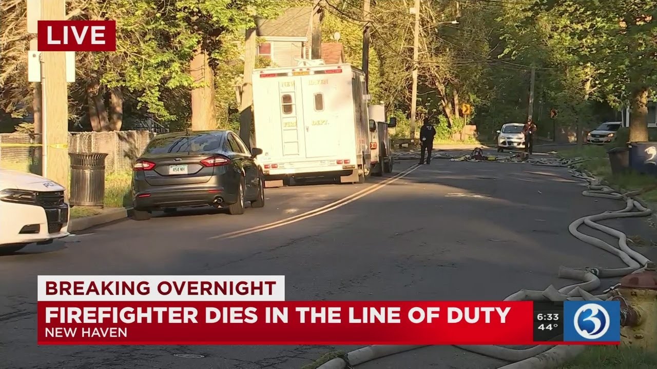 VIDEO: New Haven firefighter dies battling two-alarm blaze - YouTube