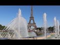 Paris, France : A warm summer day at the Trocadero Fountains