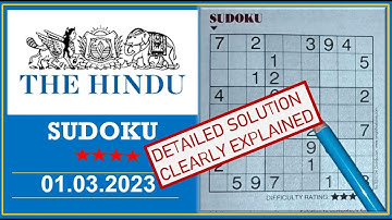 Video# - 430  How to Solve 4 Star Hindu Sudoku Mar 01, 2023 - Step by Step Solution