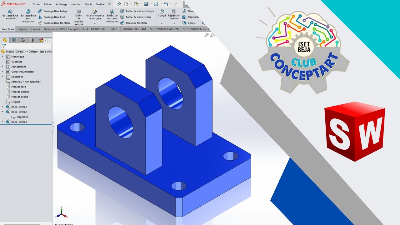 SOLIDWORKS TUTORIAL Simple Exercise For Beginner (PART_6) - YouTube