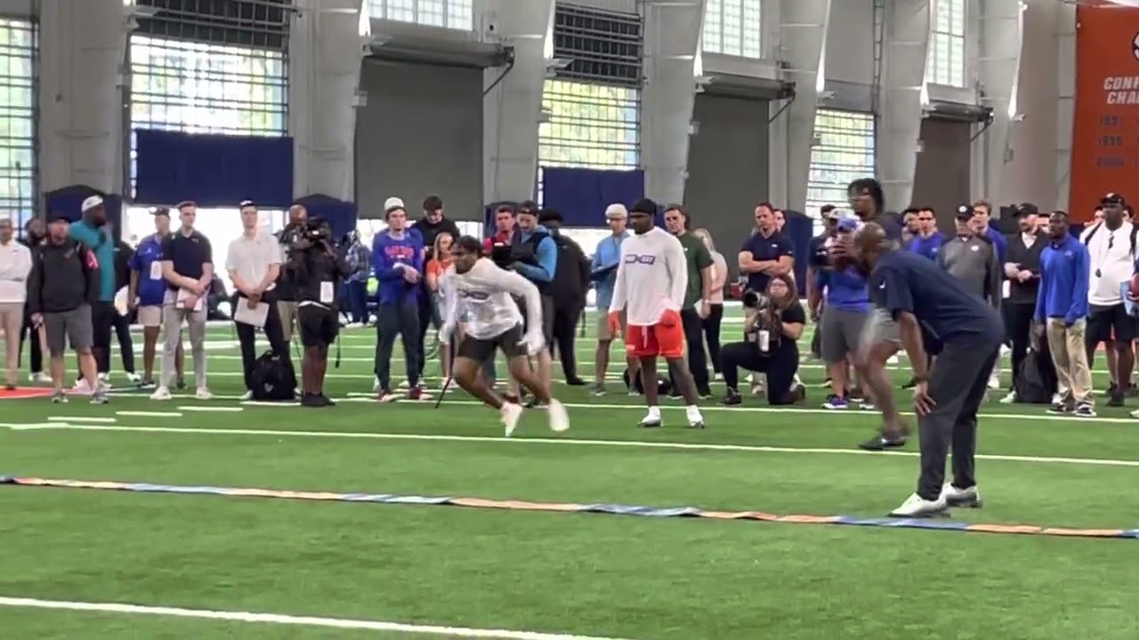Malik Davis RB Florida Gators Pass Catching Drill at Florida Gators Pro Day