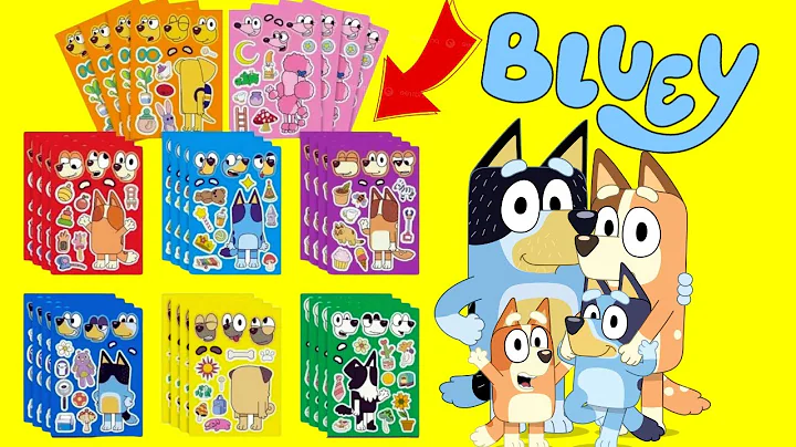Bluey Bingo DIY Make a Face Stickers Activity with Mum, Dad, Lucky, Cocoa, Mackenzie, and Buddy