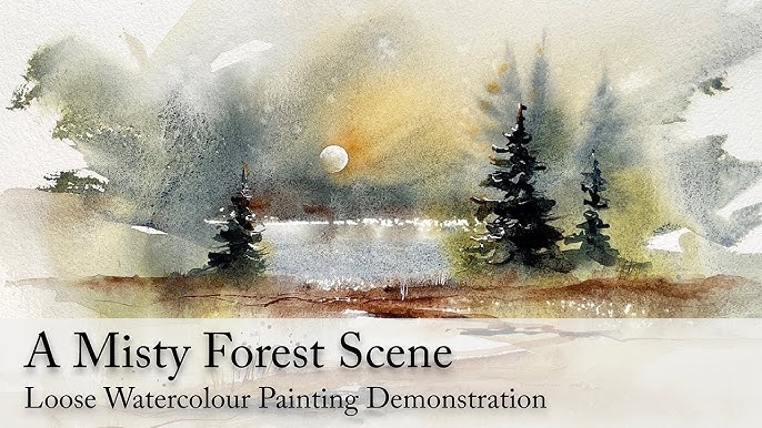 4 TECHNIQUES to paint Pine BRANCHES » Easy watercolor pine tree