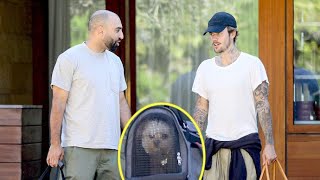 Justin Bieber Spends The Day With His Beloved Pups, Oscar And Piggy Lou