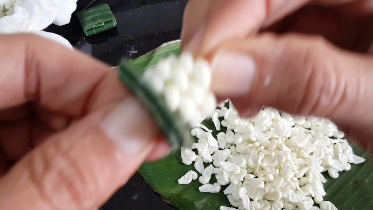 มาลัยบ่าวสาวรูปหัวใจ 5/13 การร้อยมาลัยดอกรักแบบเกลียว