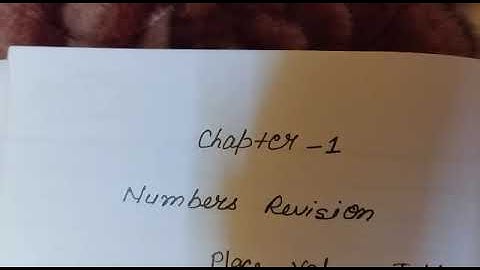 Class III Maths Chapter 1 Numbers Revision By Manorama Singh