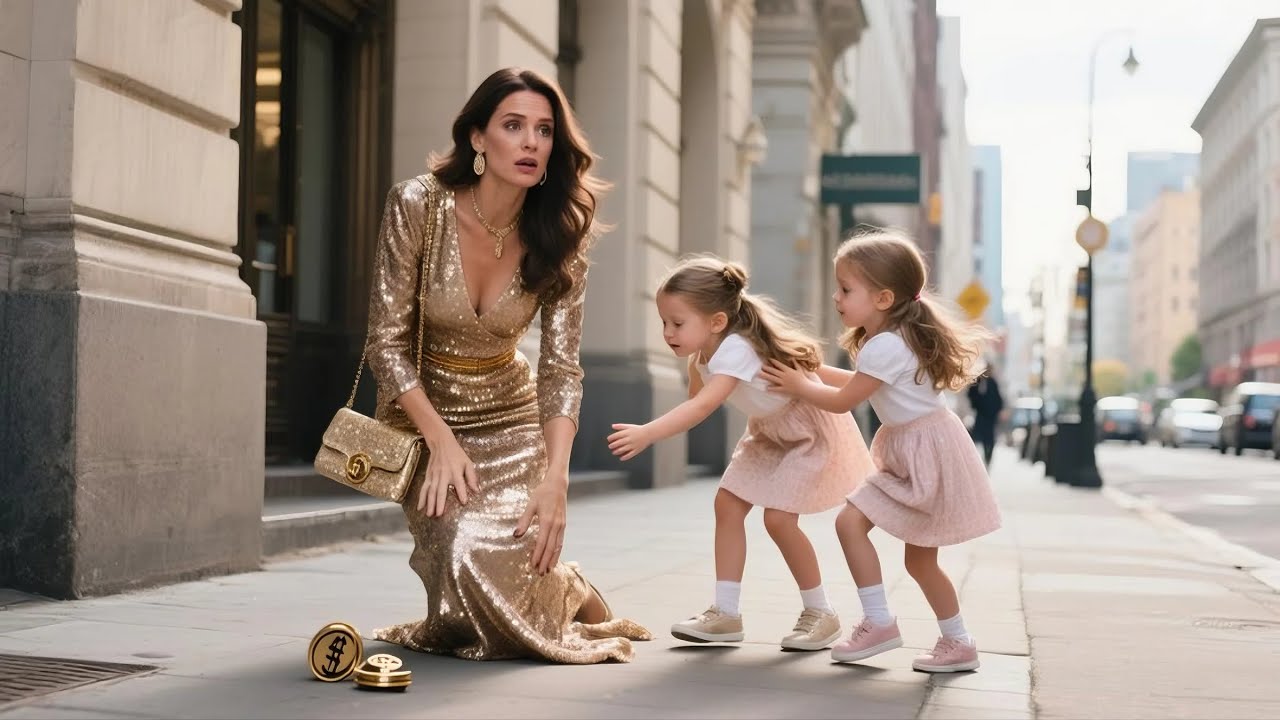Millionaire Trips on Sidewalk, Two Homeless Girls Help—She Freezes in Shock Learning Who They Are