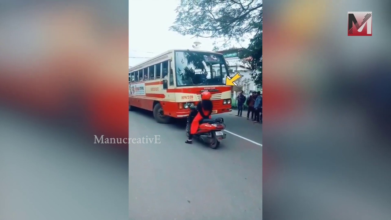 viral video : Kerala Woman Stops Scooty in front of Bus⎜that Bus Driving in Wrong Lane
