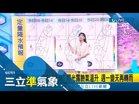 鋒面遠離降雨趨緩! 水氣減少氣溫逐日升 把握週末好天氣! 陽光露臉氣溫升 週一變天再轉雨│氣象主播 沈宛儀│【三立準氣象】20240420│三立新聞台