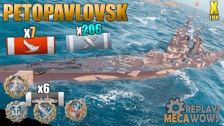 Petropavlovsk 252K Damage 7 Kills on Land Of Fire Map | World of Warships