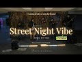 Street music in the heart of Kyiv, Ukraine: Chameleon acoustic band. Saxophone, violin, bajan, Bass.