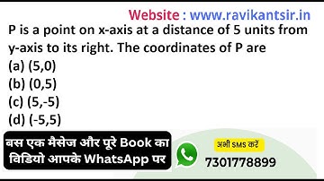 P is a point on x-axis at a distance of 5 units from y-axis to its right. The coordinates of P are