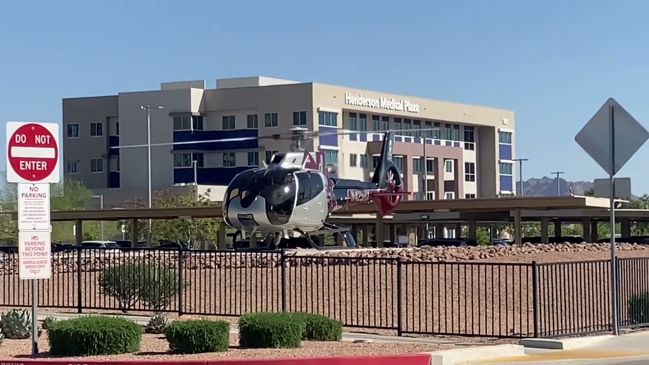 N429RX Reach Air Medical Services Take Off From Henderson Hospital