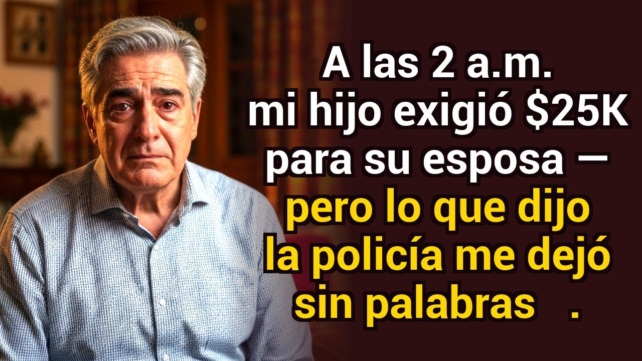 A las 2 AM mi hijo exigió $25 000 para su esposa — pero lo que dijo la policía luego me dejó sin