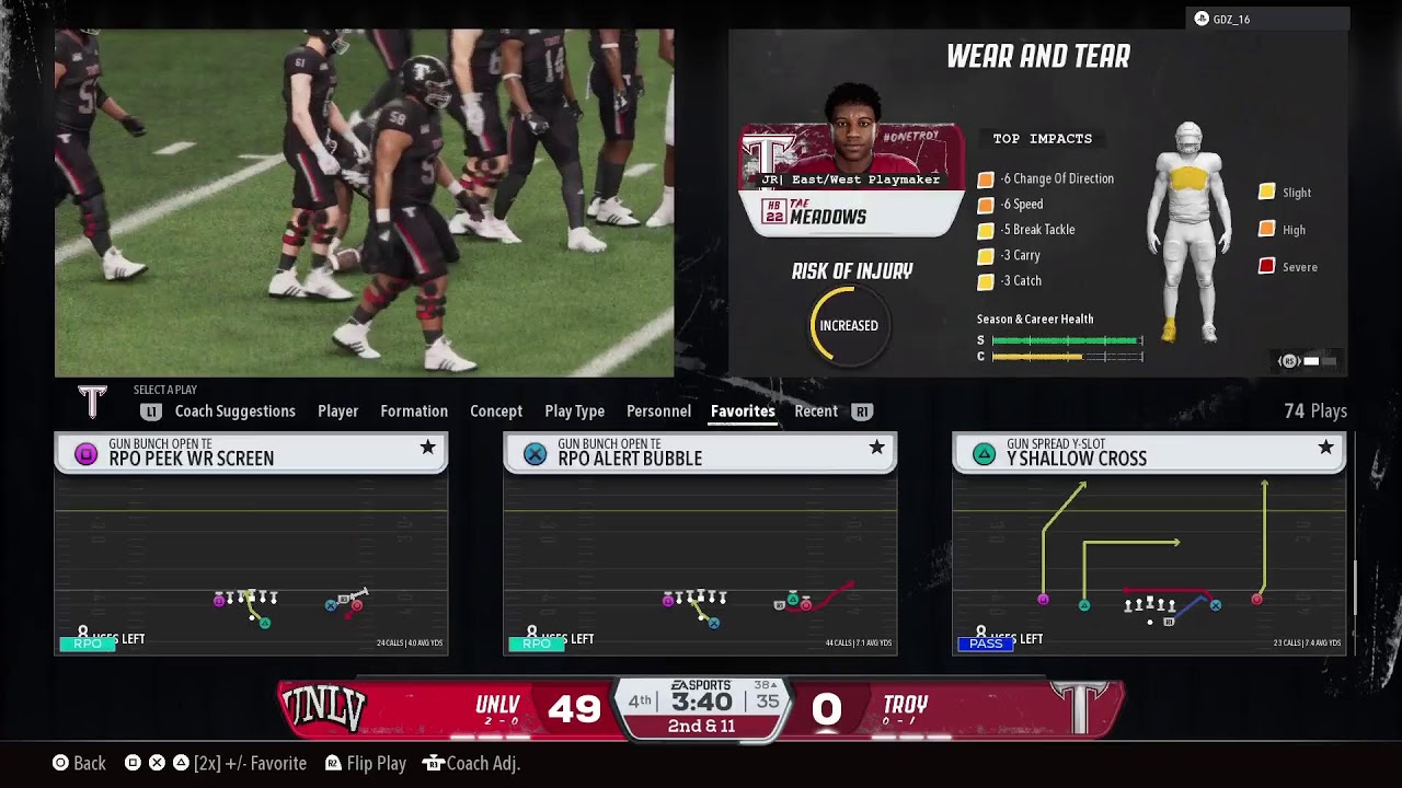 College Football 26 TROY  Season Play