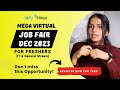 The last mega job fair of 2023 is starting soon for it  nonit freshers next week register now