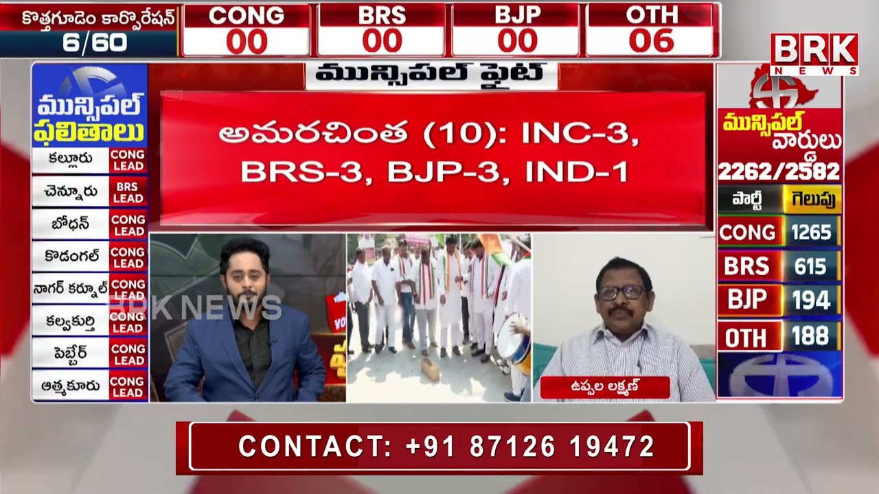 జనగామ మున్సిపాలిటీ పీఠంపై ఉత్కంఠ | Telangana Municipal Election Results 2026 | BRK NEWS