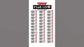 Find 19🪷.#find #riddle #brainteasers #challenge #100 #123go #100k #100kview #iq #math #lotus #fun