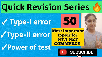 Type-I error|| Type-II error|| Power of test|| NTA UGC NET COMMERCE|| By: Navneet Kaur 🙂