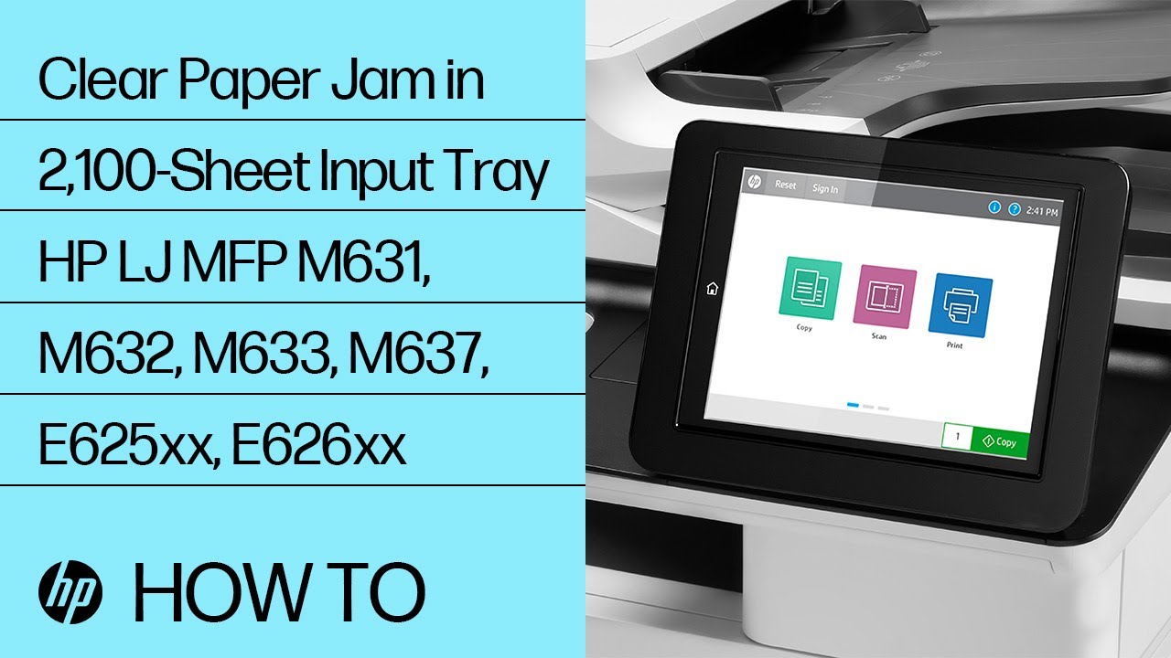 How to Clear Paper Jams in the 2,100-Sheet  Tray for HP LaserJet Enterprise MFP M631-M636, M637, Managed E601xx-E626xx Series