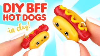 DIY BFF HotDog Charms!🌭- Polymer Clay tutorial | KAWAII FRIDAY