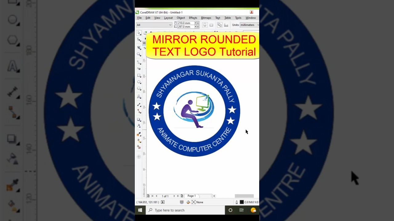 HOW TO ROUNDED MIRROR TEXT IN COREL DRAW 