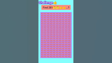 FIND 281? #puzzle #puzzlegame #numbergame #numberpuzzle #education #observation #shorts #maths #quiz