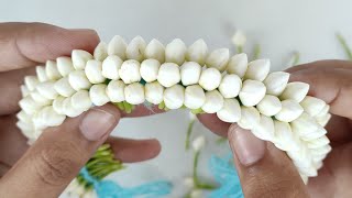 How to tie Jasmine in Three layer method | Crape Jasmine tying | #diy #floral #bridal