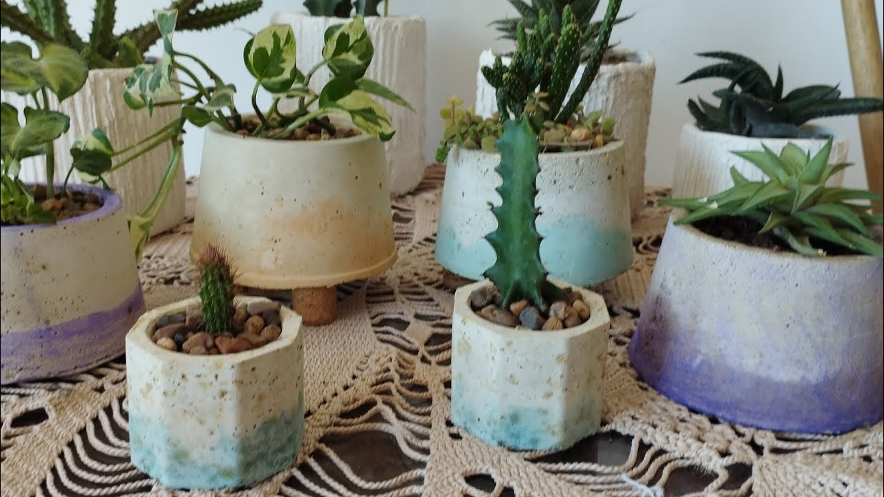 Mira cómo hice estas MACETAS DE CEMENTO y aserrín! con moldes caseros!
