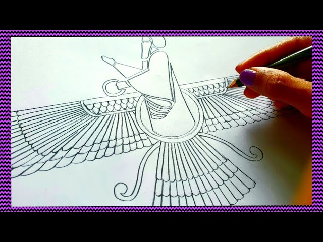 Faravahar - Zoroastrian symbol design -Zoroastrianism religion