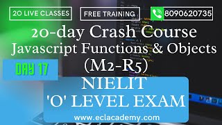 JAVA SCRIPTS ARRAYS | FUNCTIONS | OBJECTS | O LEVEL | DAY 17