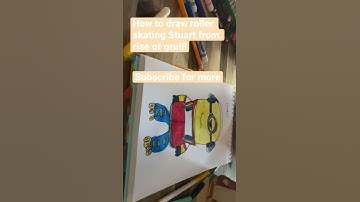 How to draw a roller skating  Stuart from rise of gru!! Subscribe for more!!  #roadto1k #1k #1ksubs