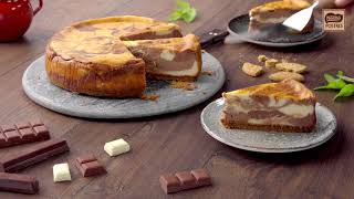 Tarta de queso al horno 3 chocolates - Recetas paso a paso con Nestlé Postres | Nestlé Cocina