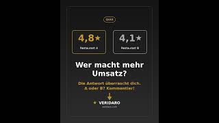 Restaurant A: 4,8 Sterne. Restaurant B: 4,1 Sterne. Wer macht mehr Umsatz? 🤔