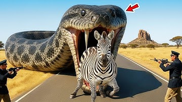 Brave Heroes Rescue a Poor Zebra From a Deadly Giant Mutant Python