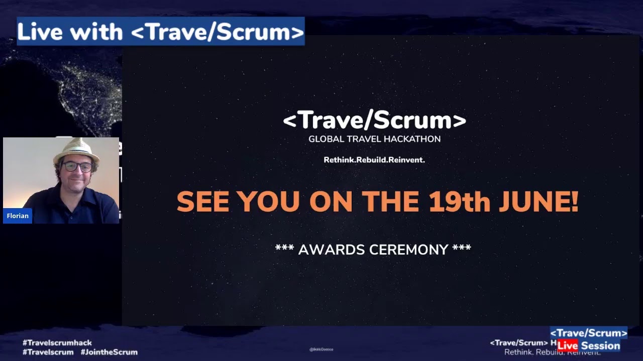 TravelScrum Hackathon Closing Ceremony 12.30 - 13.30 UTC