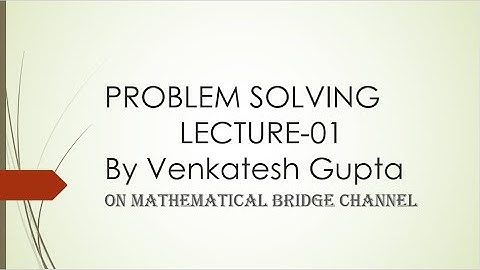 Problem Solving in Number Theory [PRMO & NMTC]
