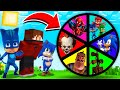 NE JAMAIS TOURNER LA ROUE DES MONSTRES SUR MINECRAFT ! SpiderMan, Sonic, PennyWise, Pyjamask