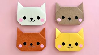 折り紙 簡単 可愛い 猫 折り方 Origami Easy Cute Cat ネコ 動物 Paper Craft DIY 종이접기 고양이 折纸 ОРИГАМИ КОТИК ИЗ БУМАГИ